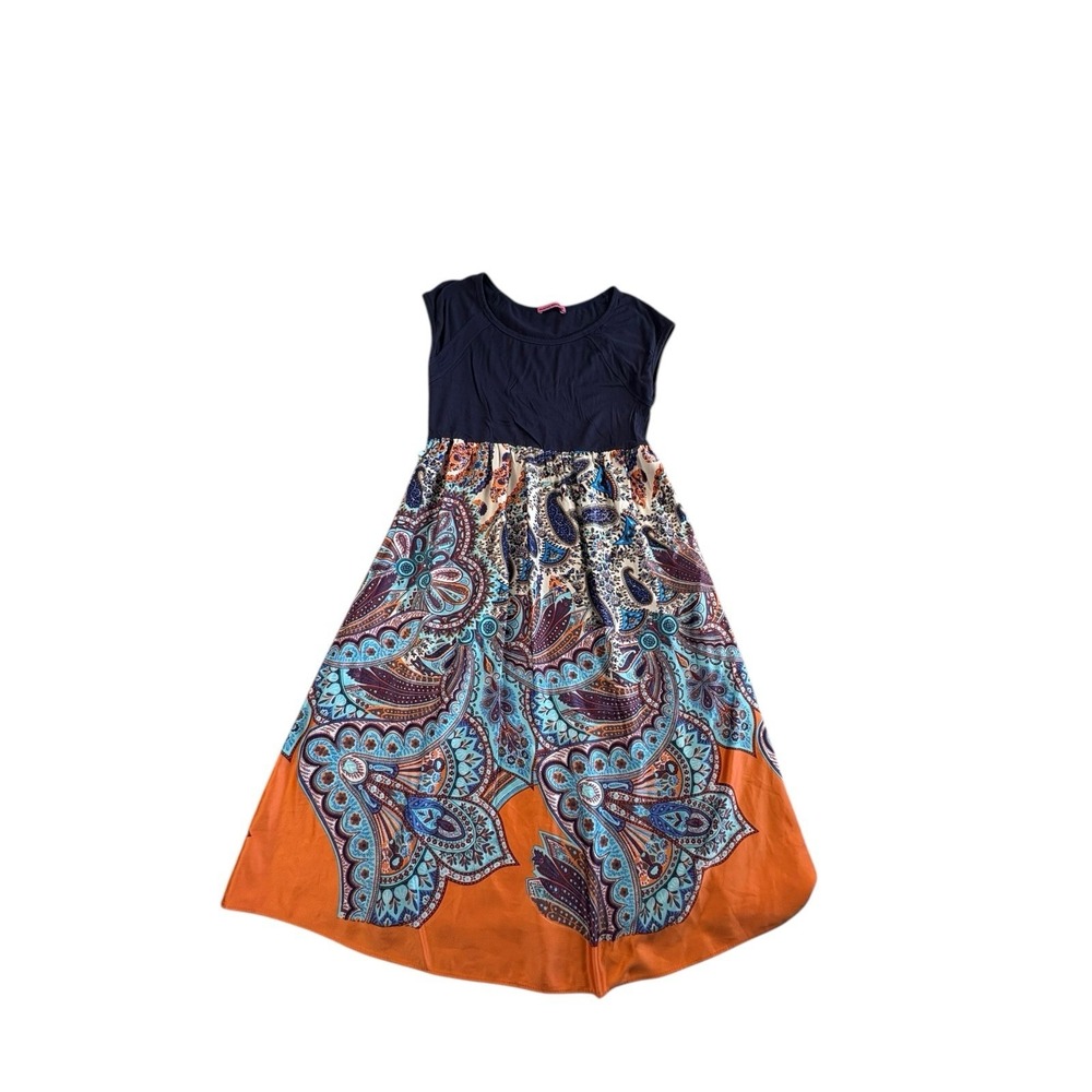 Maternal America Maternity Dress Paisley‎ Sleeveless Size M
